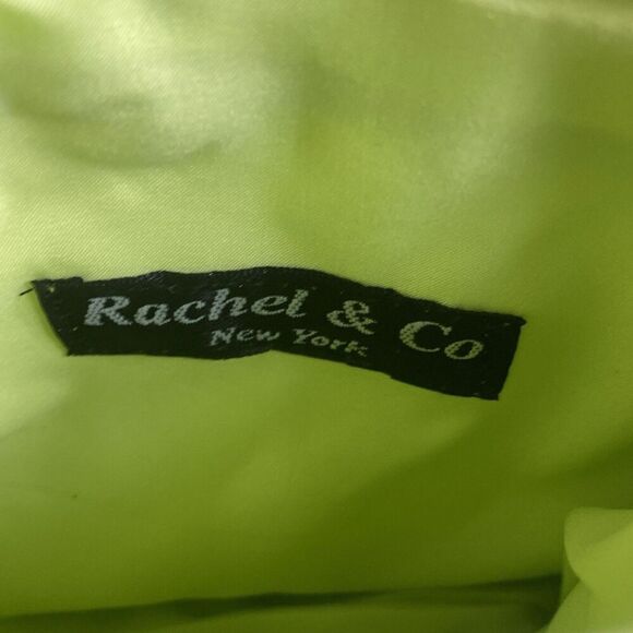 Vintage 1990's Rachel & Co Handbag Green Flower Small Cloth Purse Magnet Clasp - Picture 5 of 5